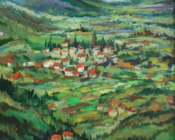 ДАМАШ, 2017, комбинована техника на платну, 70 x 70 цм