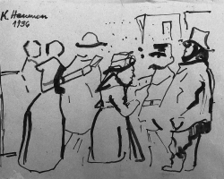 КОСТА ХАКМАН „Без назива“, 1936, туш, 11х16,3 цм