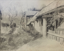 МИОДРАГ ПЕТРОВИЋ „Без назива“, око 1938, оловка, 35,7х50 цм
