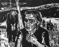 МАЈДА КУРНИК „Без назива, 1944, линорез, 28х21,5 цм