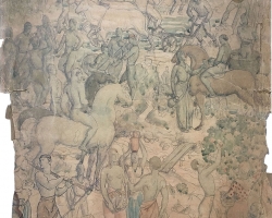 ВАСА ПОМОРИШАЦ „Србија“, око 1920, комбинована техника, 60х49 цм