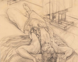 БРАНИСЛАВА МАРИЧИЋ - Студија, цртеж угљеном, 176 x 129 cm