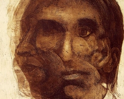 Аутопортрет, акватинта бакропис, 48x 61 cm 1982.