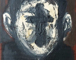 Портрет са крстом, уље на платну, 24 х 33 cm, 1999.