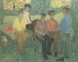 ЂОРЂЕ ИЛИЋ „Радници“, oкo 1960, темпера, 34x42 цм