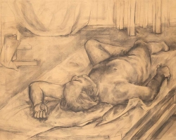 ИСИДОРА ЧИКАРИЋ - Студија, цртеж угљеном, 129 x 180 cm