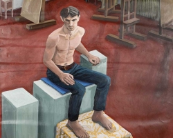 ДУЊА МИЛИЋЕВ - Студија у боји, акрилик, 179 x 128 cm