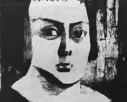ВУКИЦА ОБРАДОВИЋ „Аутопортрет“, литографија, 1958, 28x22 цм