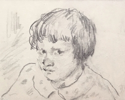 УРОШ ПРЕДИЋ „Портрет девојчице“, око 1900, оловка, 12х16 цм