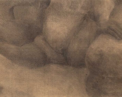УНА КОТУР - Студија, цртеж угљеном, 70 x 148 cm