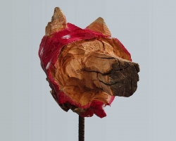 BAJKA drvo, beton i metal 33 x 35 x 126 cm