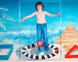 „ЈУЧЕ, ДАНАС, СУТРА“, 2011, уље на платну, 70х40 цм