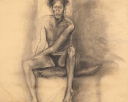 МАРТА АНДРИЋ - Студија, цртеж угљеном, 162 x 136 cm