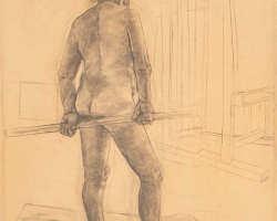 ИВА ЂОРИЋ - Студија, цртеж угљеном, 180 x 140 cm