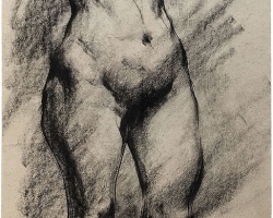 МИЛИВОЈ НИКОЛАЈЕВИЋ „Женски акт“, око 1935, оловка, 50х20,8 цм