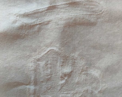 ŽELIM DRUGO DETE pirinčani papir, morska voda, staklo i drveni ram 31 x 78 x 3 cm