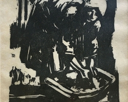 МИХАИЛО ПЕТРОВ „Праља“, дрворез, 1930, 16х12,5 цм